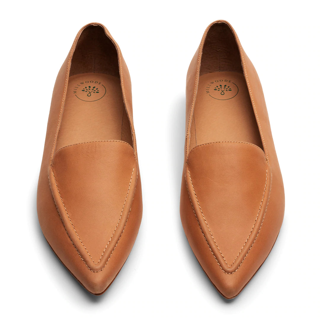 Tan hot sale pointed flats