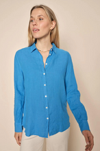 Load image into Gallery viewer, Mos Mosh - Karli Linen Shirt - Blue Aster
