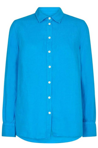 Mos Mosh - Karli Linen Shirt - Blue Aster