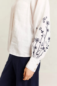 Alessandra - Calla Shirt - WhiteNavy