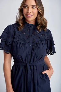 Cloth, Paper, Scissors - Frill Sleeve Dress - Navy