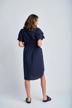 Load image into Gallery viewer, Cloth, Paper, Scissors - Frill Sleeve Dress - Navy
