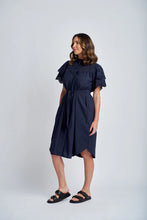 Load image into Gallery viewer, Cloth, Paper, Scissors - Frill Sleeve Dress - Navy
