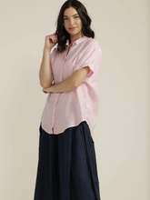 Load image into Gallery viewer, Goondiwindi - Cuffed Short Sleeve Linen Shirt - Candy
