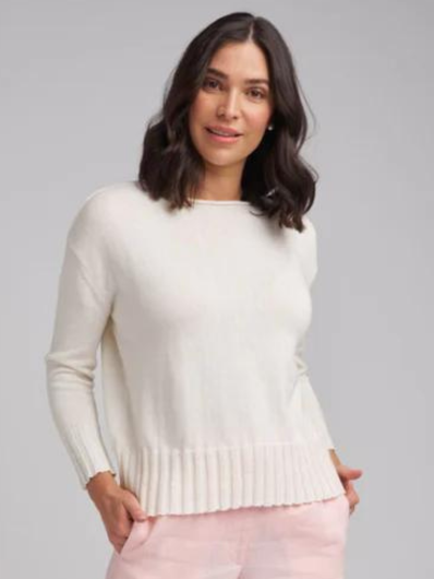 Goondiwindi - Wide Neck Ribbed Hem Jumper