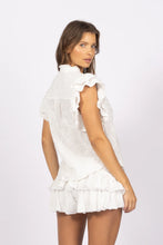 Load image into Gallery viewer, Joey - Daisy Short-Sleeve Ruffle Blouse - Winter White
