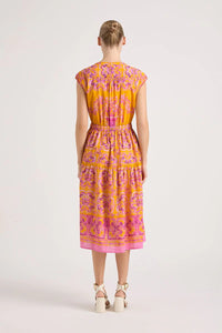 Lola - Daisy Boo Midi Dress - Marg Saffron