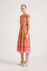 Lola - Daisy Boo Midi Dress - Marg Saffron