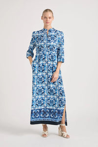 Lola - Mary Cotton Maxi Dress - Margaret Navy