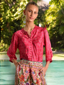 Lola - Scarlett Silk Shirt - Martini Hot Pink