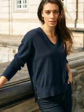 Load image into Gallery viewer, Mos Mosh - Tani V-Neck Knit - Salute Navy
