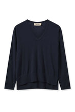 Load image into Gallery viewer, Mos Mosh - Tani V-Neck Knit - Salute Navy
