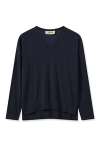 Mos Mosh - Tani V-Neck Knit - Salute Navy