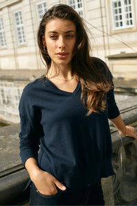 Mos Mosh - Tani V-Neck Knit - Salute Navy