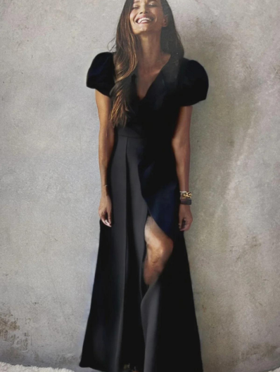 Natasha - Muscari Wrap Dress Short Sleeve - Navy