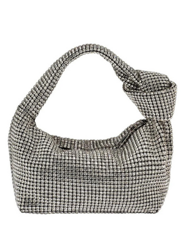 Olga Berg - Polly Crystal Shoulder Bag - Silver