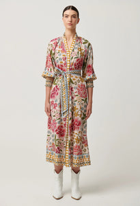 Once Was - Carmen Viscose Linen Maxi Dress - Azalea Fields