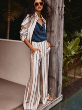 Load image into Gallery viewer, Once Was - Dynasty Linen Viscose Wide Leg Pant - Cayman Stripe
