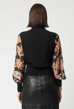 Load image into Gallery viewer, Once Was - Empress Silk Sleeve Knit - Black/Dragon Flower
