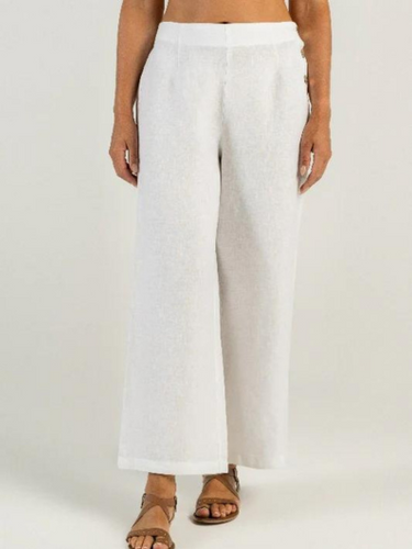 See Saw - Linen Palazzo Pant - White