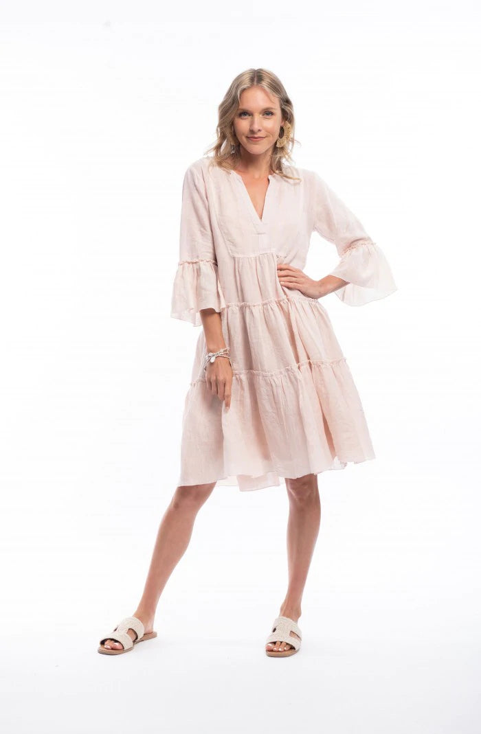 Layered linen dress best sale